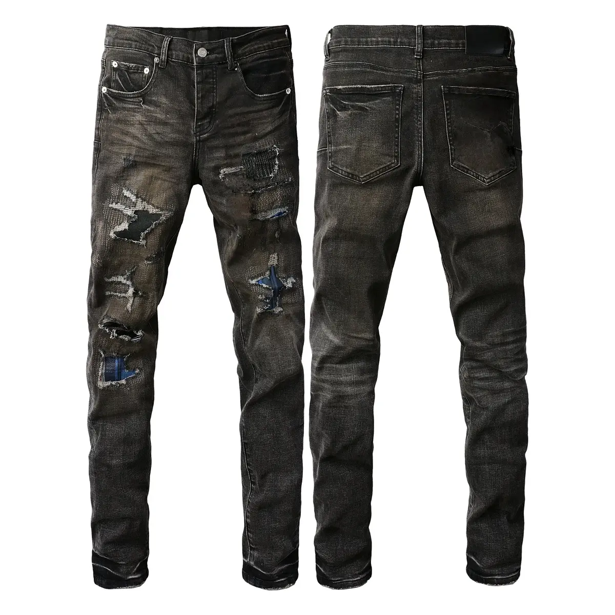 2026 new fashion jeans men's jeans with ripped patch repair design, low-rise skinny jeans, sizes 28-40, branded jeans, street jeans, vintage jeans 9080