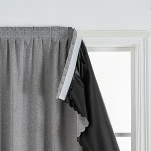 Modern Minimalist Polyester Curtains, Dustproof Insulated UV Protection, Self-Adhesive Velcro Installation, Living Room Bedroom Decor, Home Decoration Curtain