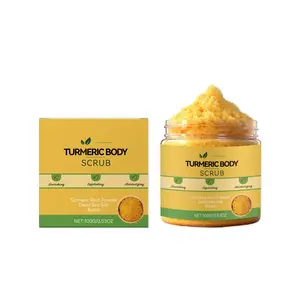 Turmeric Body Scrub Cream, Gentle Daily Cleansing, Easy Rinse Smooth Skin, Refreshing Exfoliating Soap, Suitable for All Skins, Dead Skin Remover, Turmeric Brightening Scrub