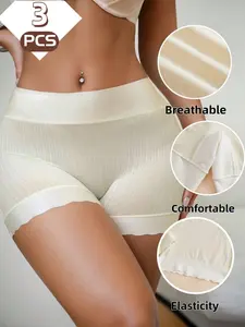 Women's Comfortable Underwear Set, Daily Use Flat Lined Panties, Versatile Base Layer Undies, Pack of 3, Casual Fit