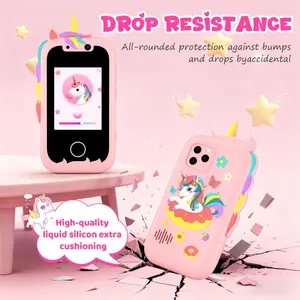 Smartphone for Girls Ages 3-10, 2.4 Inch Touchscreen Learning Toy Phone, Dual Camera, Games, Music Player, Birthday Gift