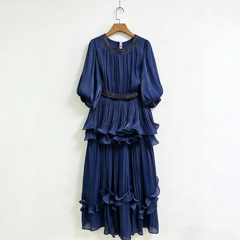 The Milan Dress In Navy Blue