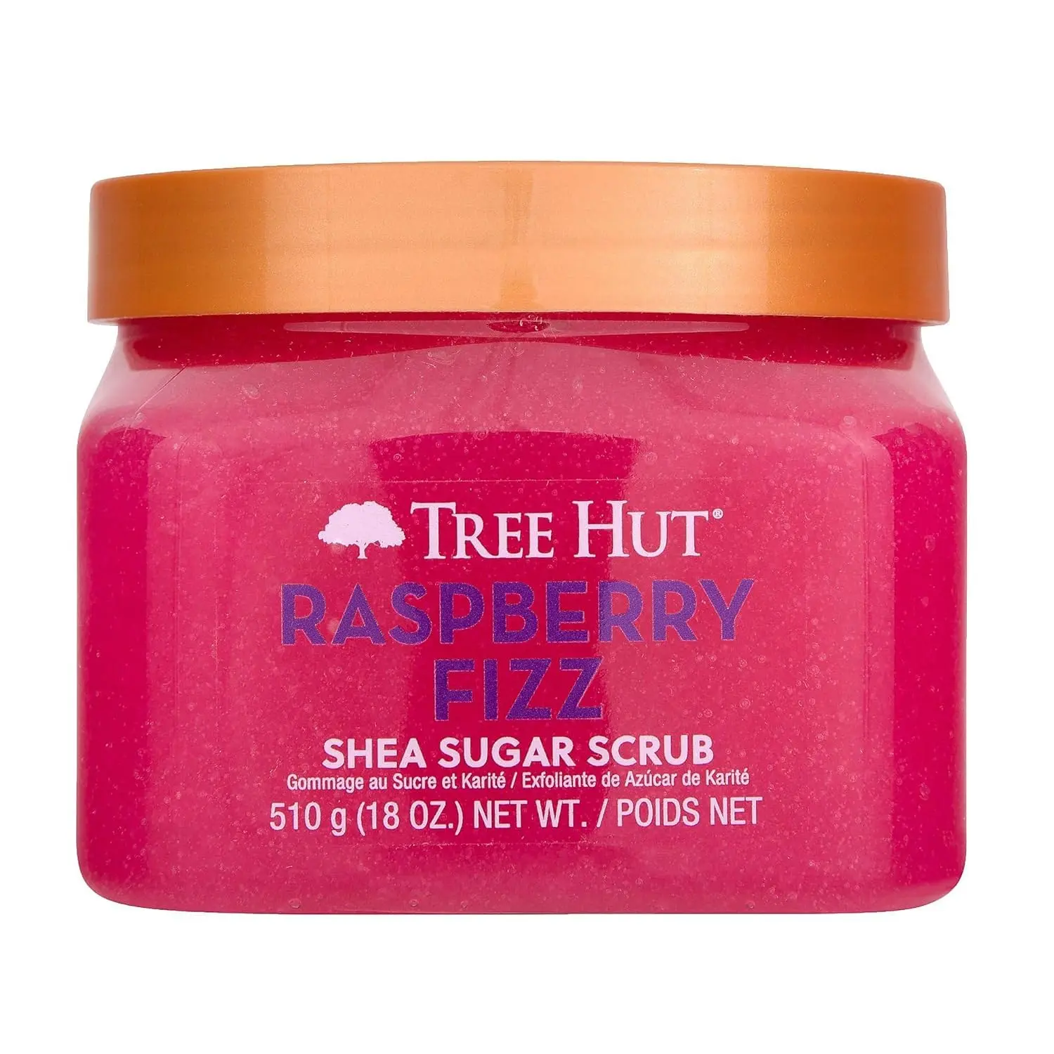 Tree Hut Raspberry Fizz Body Scrub, Exfoliating Sugar Scrub, Vegan, 18 Oz | Exfoliating & Nourishing with Shea Butter & Essential Oils, Body Exfoliator for All Skin Types, Self Care Gifts for Women