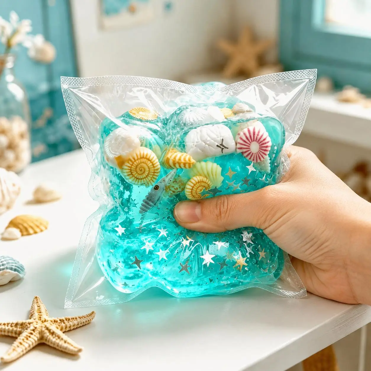 3D Pirate Shell Squishy Toy - Classic Novelty Squeezy Stress Relief Toy, Creative Desktop Decor for Home Office Shelves, Gift Item