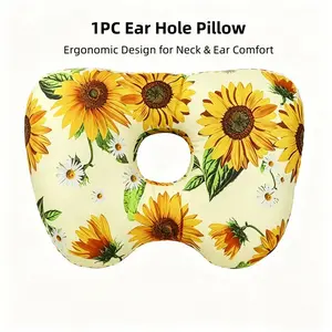 Hypnotic Artistic Perforated Ear Pillow, Sleep Aid Pillow, Ergonomic Anti-Ear Pressure, Adjustable Washable Pillow, Abstract Art Design