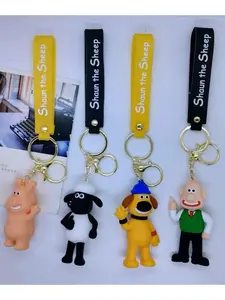 Cartoon Sheep Animal Keychain, Silicone Material, Lobster Clasp Design, Fun and Collectible, Bag Charm, Car Key Chain