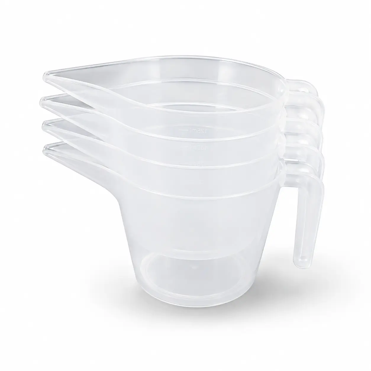 Clear Plastic Measuring Cups, 1 Cup Capacity, 4 Pack – BPA-Free Measuring Cups with Pour Spout, Handle & Measurement Markings – Microwave & Top-Rack Dishwasher Safe