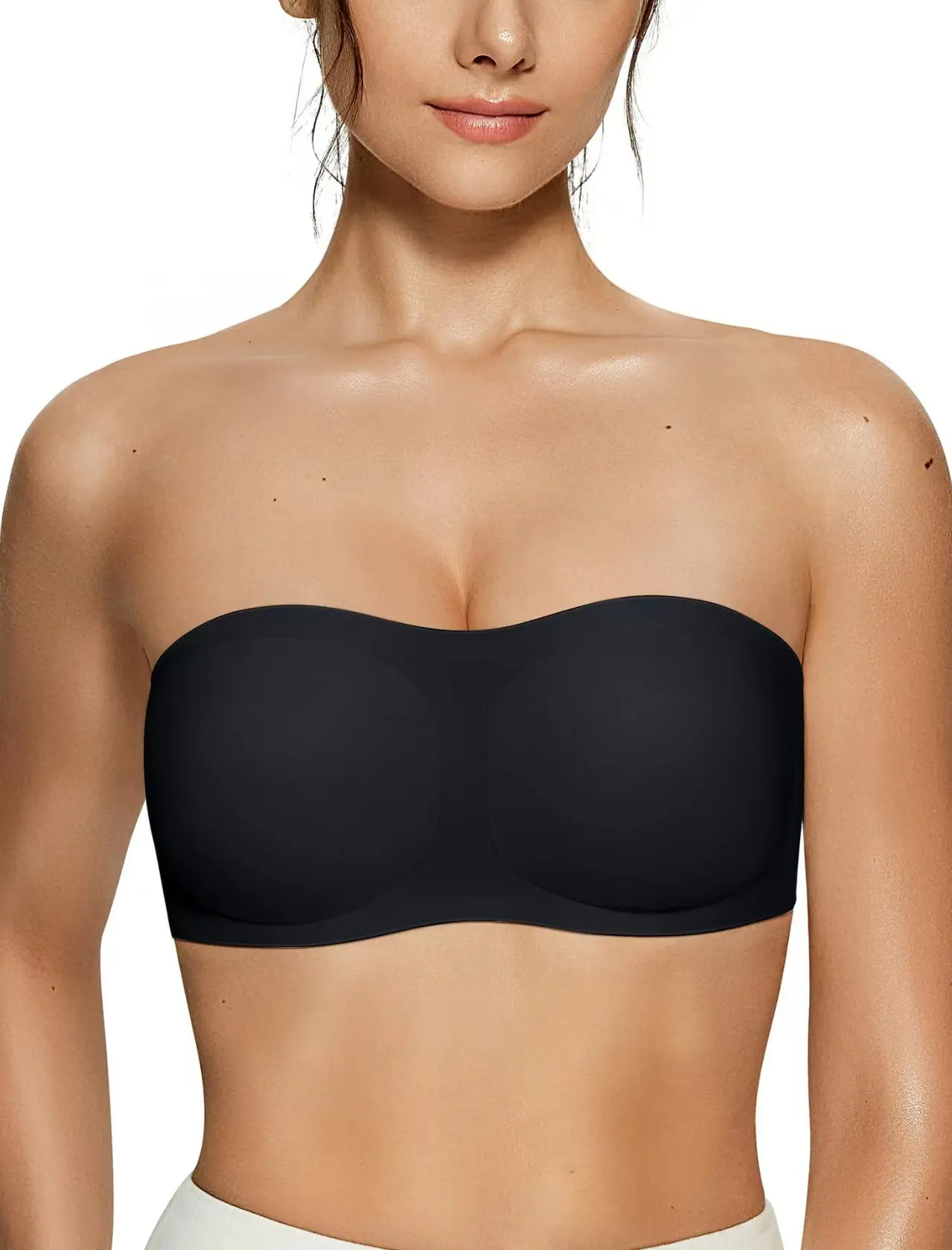 Women Comfort Non‑Slip Seamless Bandeau Bra, Wireless Tube Top Bra, Invisible Strap‑Free Bralette, Bridal Smoothing Underwear, Stretch Soft Breathable Anti‑Chafing Bandeau, Lightweight No‑Show Under Clothes, Back to School Clothes