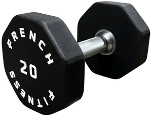 French Fitness Urethane 8 Sided Hex Dumbbell 20 lbs - Single (New)