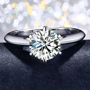 14K Silver Plated 1.5CT Round Radiant Cubic Zirconia Engagement and Promise Ring for Women - Hidden Halo Ring Jewelry Gifts