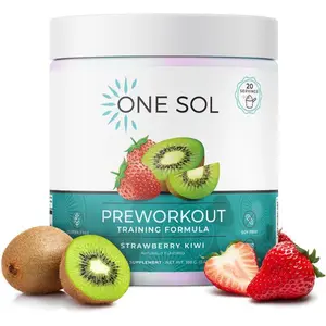One Sol Pre-Workout for Women – Natural Energy, Pump & Focus Booster – No Jitters or Crash – Vegan, Gluten & Soy Free (Strawberry Kiwi)