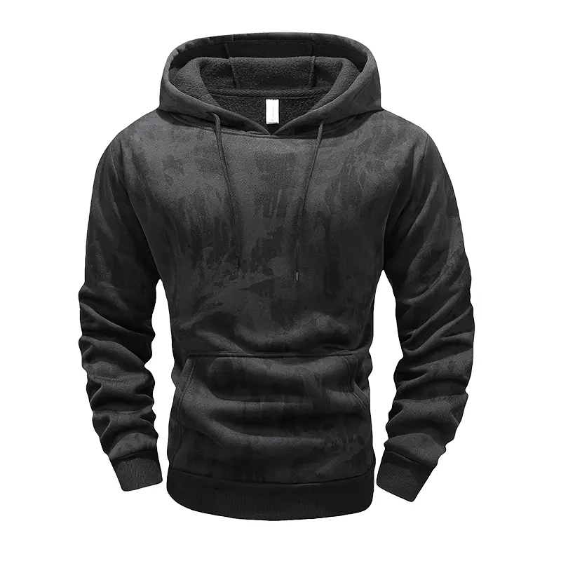 Men's Thin Fleece Pullover Hoodie - Casual Long Sleeve Sweatshirt, Lightweight Autumn Winter Coat for Outdoor Sports, Fashion, Warmth, Camo Print, Cozy Fashion