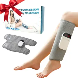 Cordless Leg Massager for Circulation, Air Compression Massager for Calf Foot Legs Muscle, 3 Modes 3 Intensities Leg Massager, and Adjustable Leg Heat Pack Massage Device Suitable for Various Sizes, Relief Leg Muscle Fatigue setting level hot compress