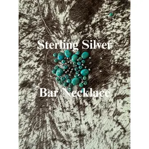 Sterling Silver Pearl Bar Necklace