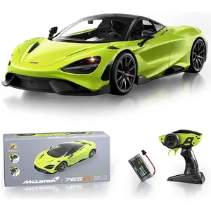 MIEBELY High-Speed LED Off-Road RC Truck, McLaren Rc Cars Officially Licensed 1/12 Scale High-Speed 2WD Brushless 7.4V 900mAh Toy Car with 12km/h Fast Model Car with Sound Effects Headlight for Adults Kids Boys Age 6-12 Year Birthday Ideas Gift Green, Inc