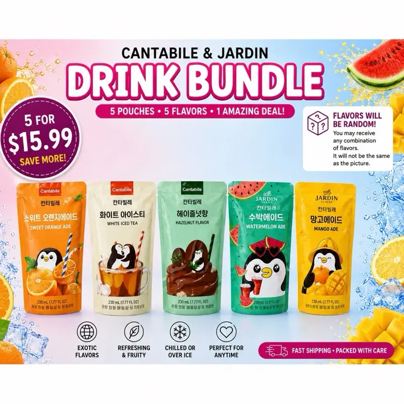 Exotic Crave Korean Drink Bundle – 5 Assorted Pouch Drinks