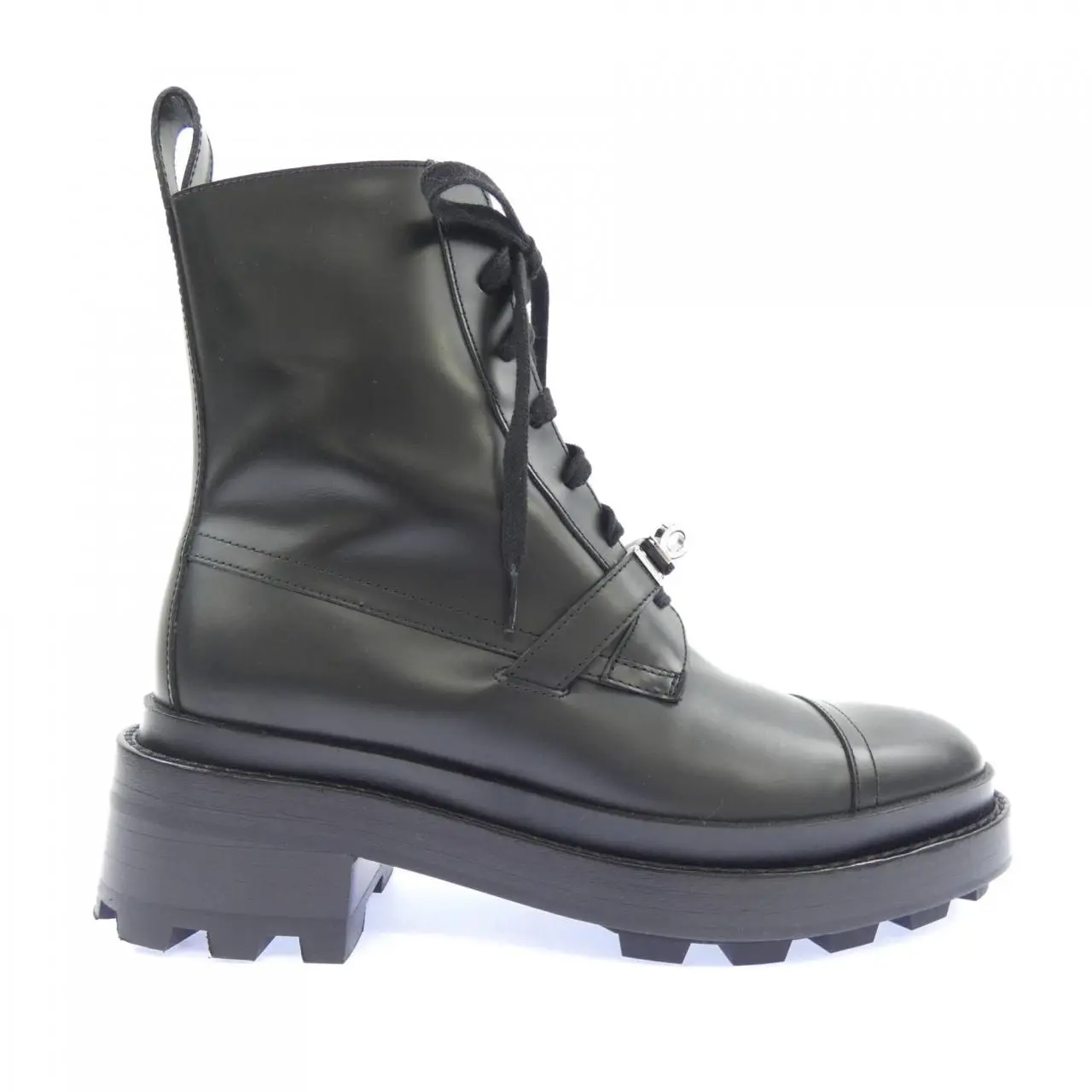 Pre-owned HERMÈS Calfskin Small Leather Goods Hermes Funk Kelly Buckle Veaulx Glace Boots