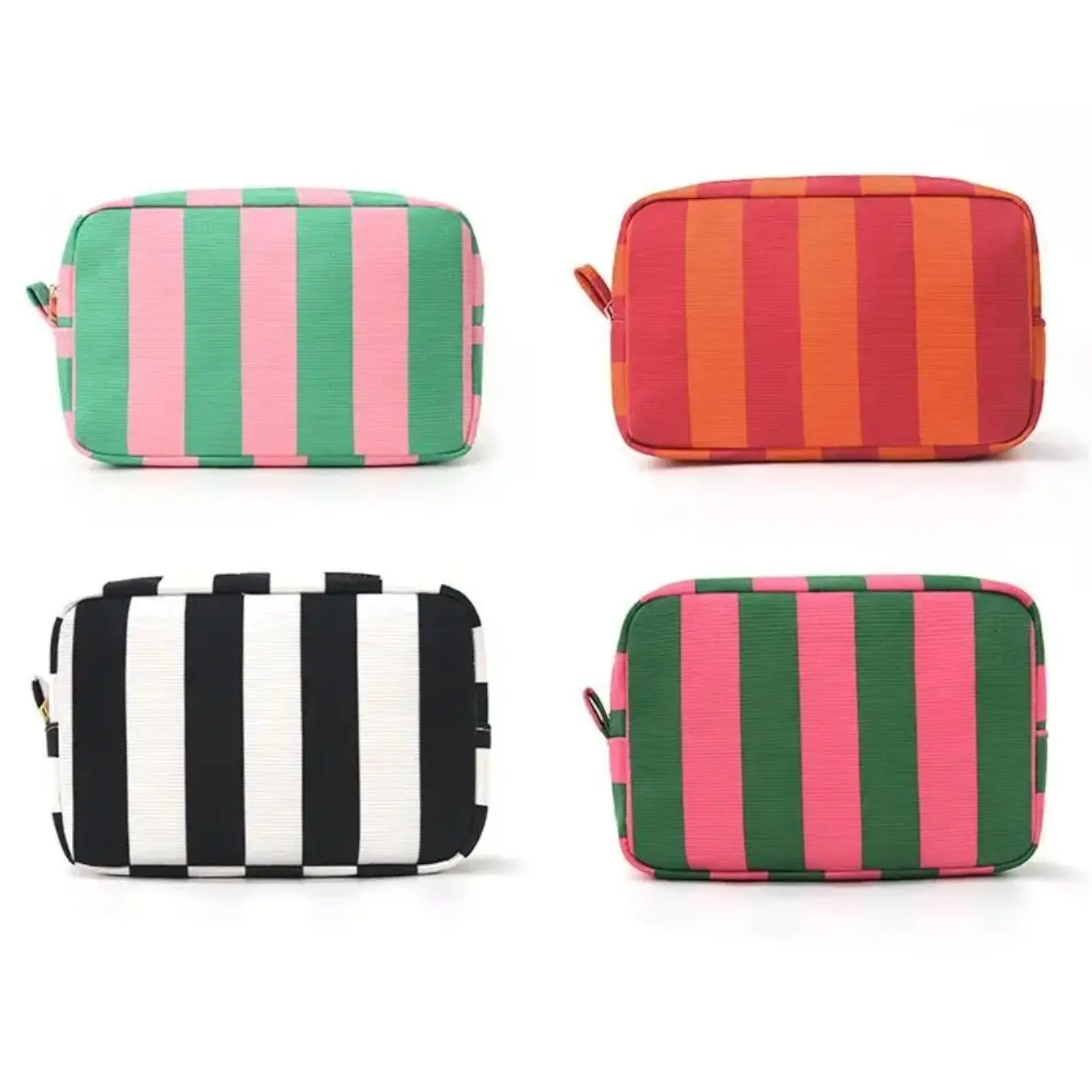 border striped cosmetic bag corduroy large-capacity portable toilet bag travel fashion high-value storage bag