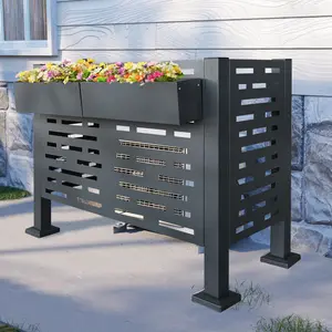 Twister.ck 3.83ft Air Conditioner Fence For Outdoor Units, Metal Privacy Fence Cover, 3- Fence Panels Freestanding Install Air Conditioning Fence For Outdoor Patio Lawn