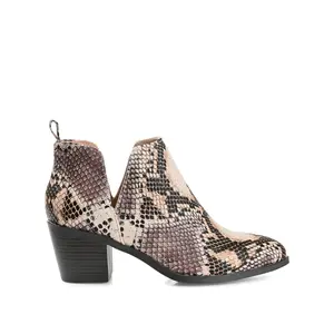LOLA BLOCK HEELED BOOTIES IN VEGAN LEATHER - Snake