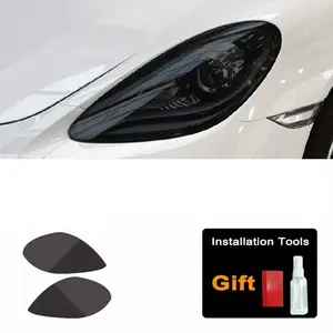 For Porsche 718 Boxster Cayman 2016-2024, Precut Headlight Protective film Transparent or Smoked Black TPU Headlight Sticker Car Stickers