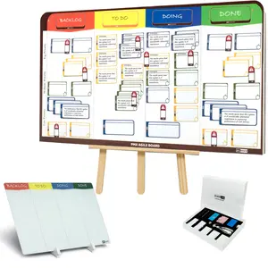 PMXBOARD 2-in-1 Kanban Board Set – Magnetic Agile Board + Desktop Kanban System