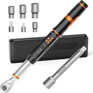 3/8" Drive Digital Torque Wrench, 5.02-99.57 Ft.lb/6.8-135 Nm, Inch Pound Torque Wrench  with Buzzer & Colorful LED , Torque Wrench Set for  Automotive
