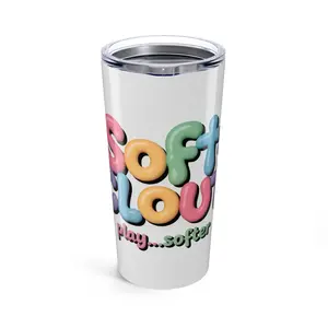 Cloudy Vibes Tumbler 20oz - Soft Clout & Playful Vision, Cloud Aesthetics - Satirical Drinkware, Cute Tumbler Cup, Funny Travel Mug, Unique