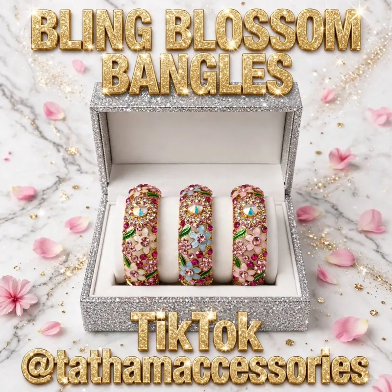 Bling Blossom Bangle 1pc