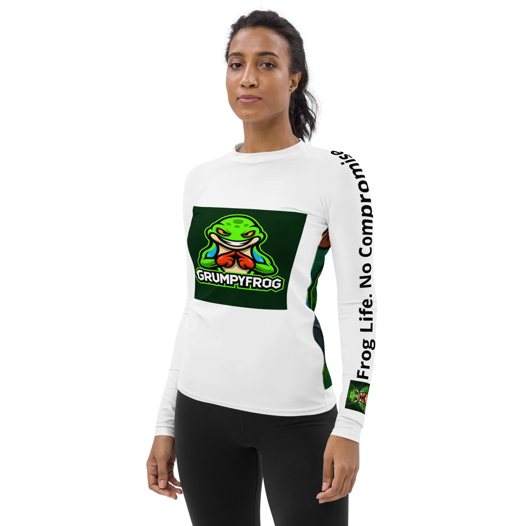Grumpyfrog Women's Rash Guard - UPF 50+ Long Sleeve Sun Protection Swim Shirt for All Seasons - Slim Fit, Four-Way Stretch Fabric, Ergonomic Seams