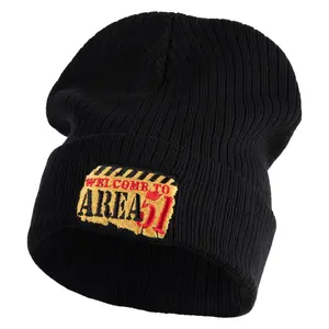 Welcome to Area 51 Embroidered Big Size Cuff Long Beanie