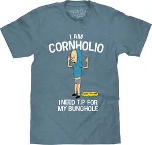 Beavis and Butthead I am Cornolhio Cartoon T-Shirt - Indigo Black Heather