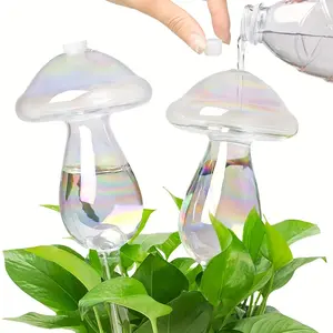 Four-Pack Mushroom Flower Watering Can, Glass Lazy Auto Drip Irrigation, Transparent Garden Watering Can, Automatic Plant Care Tool, Automatic Irrigation System