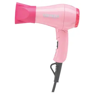 Izutech Toro 2400 Mini Foldable Travel Hair Dryer with Powerful Dual Voltage 1200W DC Motor Tourmaline Ceramic Ionic Pink Lavender or Mint