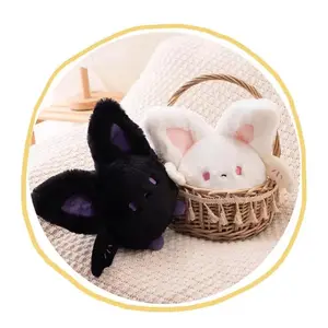 Ball Shape Bat Plush Toy Dark Evil Demon Bat Plushie Stuffed Pink White Angel Fairy Doll Toys for Kids Birthday Christmas Gift