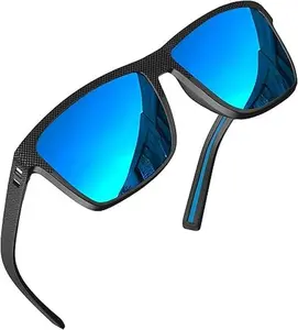 GRINDERPUNCH Square Polarized Sunglasses for Men & Women – Lightweight, UV Protection Unisex Polarized Fishing Sunglasses sunglass  face