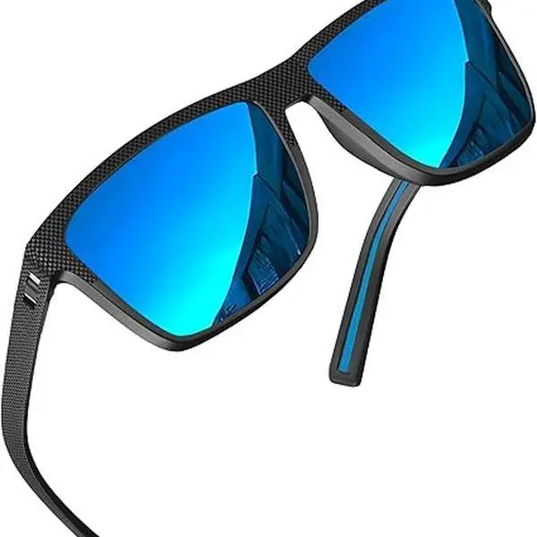 GRINDERPUNCH Square Polarized Sunglasses for Men & Women – Lightweight, UV Protection Unisex Polarized Fishing Sunglasses sunglass face
