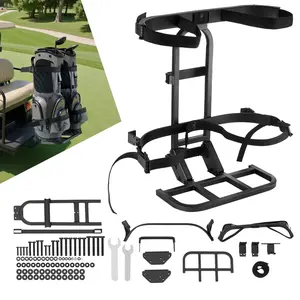Upgraded Golf Cart Rear Seat Bag Holder, 27.8 x 16.1 x 30.9 Inches, Carbon Steel Construction, Heavy Duty and Weather Resistant, Easy Mounting, Universal Fit For Most Club Car EZ-Go Yamaha Carts, Rear Seat Organizer For Gear