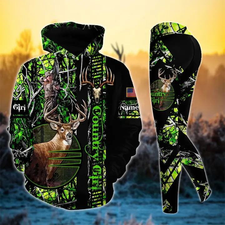 Deerhorn Country Girl Personalized 3D Style 9 Combo Hoodie & Legging Set
