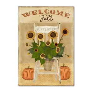 Courtside Market Fall Sunflower Chair 12x18 Canvas Wall Art