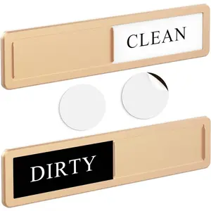 Premium Stainless Steel Dishwasher Magnet Sign - Aluminum Alloy Magnet - Kitchen Organizer and Gadget - Elegant Office, Home Decor - Dirty/Clean Dishwasher Indicator (Gold)