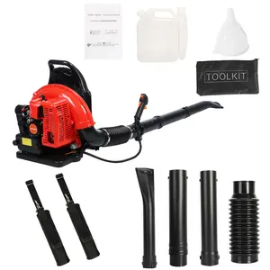 summervibes Leaf Blower, 63CC Gas Powered Backpack Leaf Blower, 665CFM 2-Stroke Snow Blower for Lawn Care Yard Dust Debris (Red)
