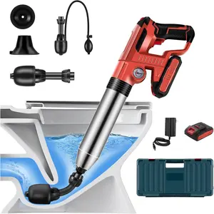 Electric Toilet Plunger,Drain Clog Remover Tools,High  Air Toilet Plungers Heavy Duty Plunger For Toilet,Bathroom,Floor Drain,Sewer,Pipe,RED