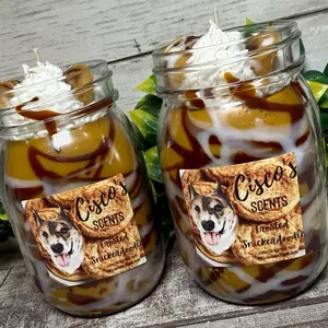 Frosted Snickerdoodle Handmade Candle (1) 16oz Decor Ornaments Freshener Decoration