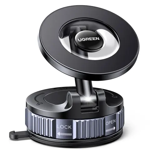UGREEN Car Phone Mount for MagSafe [22xN52 & 80 LBS] 3600gf Magnetic Phone Holder Vacuum Suction with 360°Rotatable Dashboard Windshield Compatible with iPhone 17 16 15 14 13 12 Plus Pro Max Series