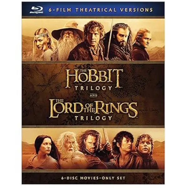 6-Film Theatrical Action-Adventure DVD Video Set - The Hobbit Trilogy, The Lord of the Rings Trilogy, PG-13 Rated Movie DVDs for Collectors & Movie Lovers with Bonus Content & Special Features, Fantasy Action