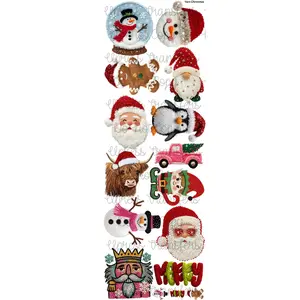 Yarn Christmas DTF Transfers Gang Sheet 24.5” wide x 72” long DTF Gang Sheet Direct To Film