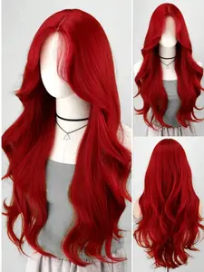 26 Inch Wave Lace Front Wig, Loose Wave Wig, Heat Resistant Silk Synthetic Fiber Straight Hair Design, Perfect for Role Play, Parties, Daily Use