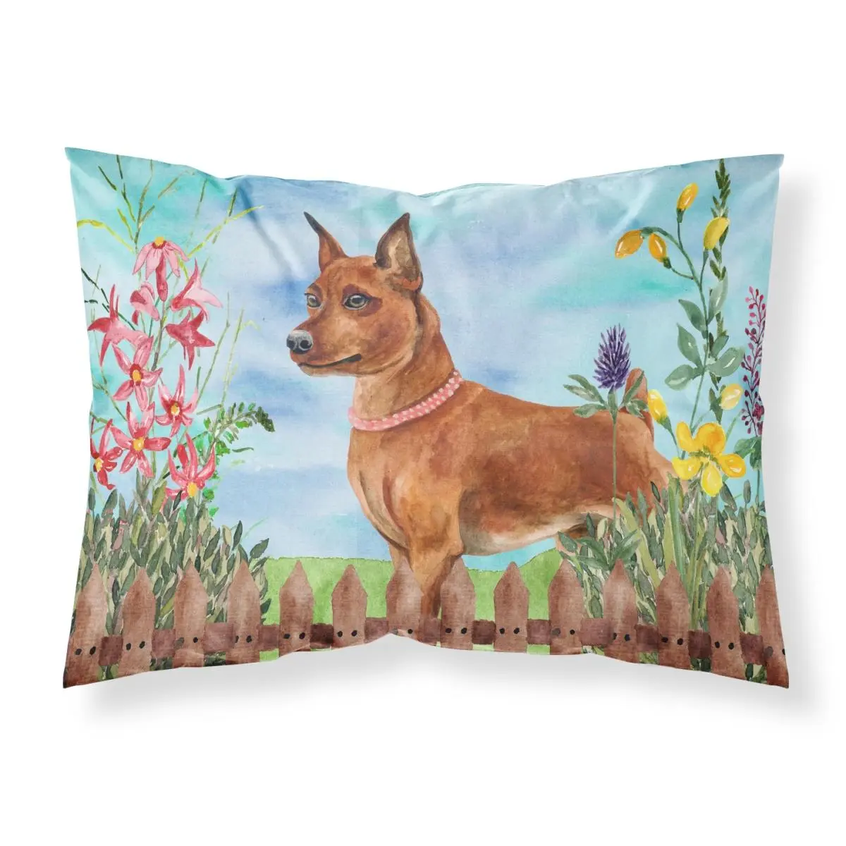 Standard Spring Fabric Miniature Pinscher Pillowcase, Fade Resistant Bedding Linen Accessory