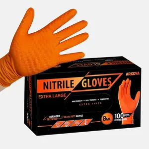 8 Mil Nitrile Industrial Disposable Gloves, 8 Mil, Latex-Free, Raised Texture, Tear-Resistant